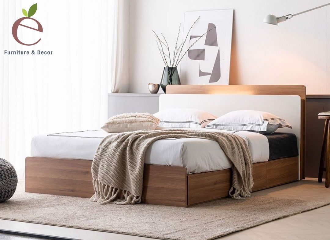 Giường ngủ được chế tác từ các loại gỗ xoan đào