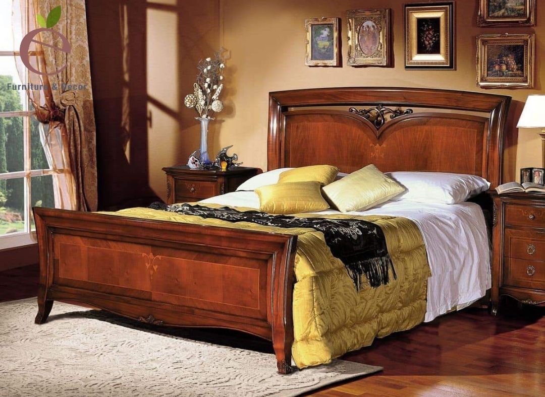 Các mẫu giường gỗ tự nhiên đẹp với chất liệu gỗ hương quý phái