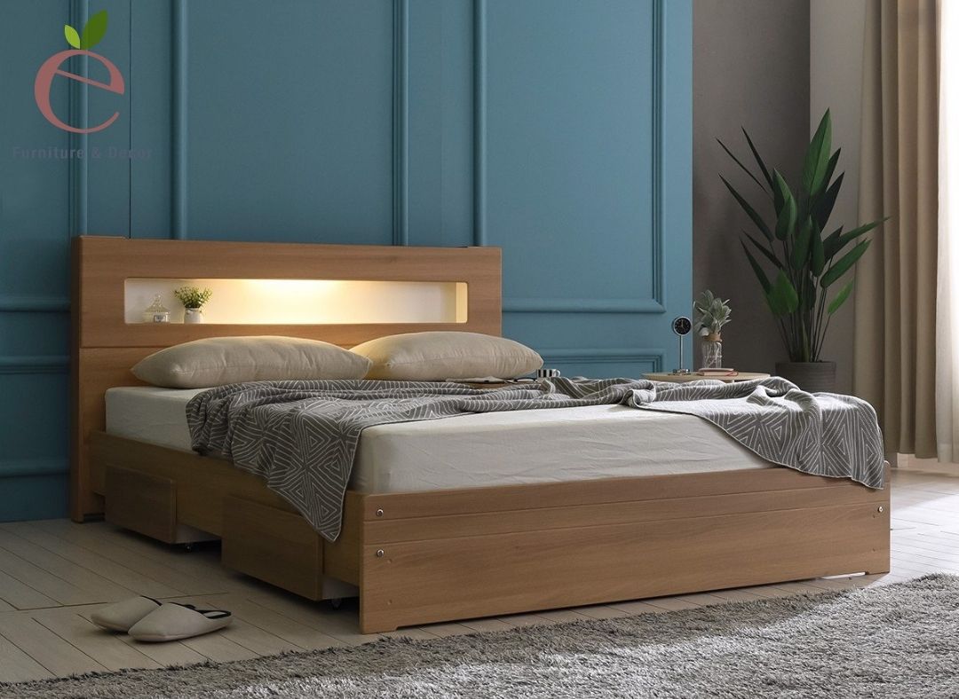 Các mẫu giường gỗ tự nhiên đẹp được làm từ gỗ sồi mỹ quý hiếm