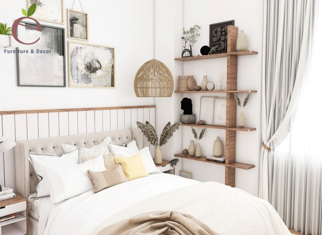 Phòng ngủ được thiết kế nhỏ gọn, nhẹ nhàng và vô cùng tiện lợi 