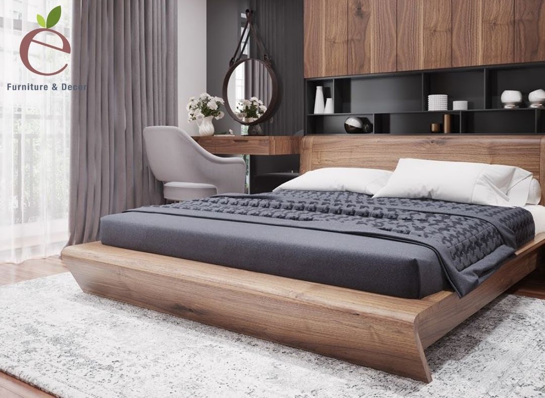 Giường ngủ hiện đại bằng gỗ tự nhiên bền chắc