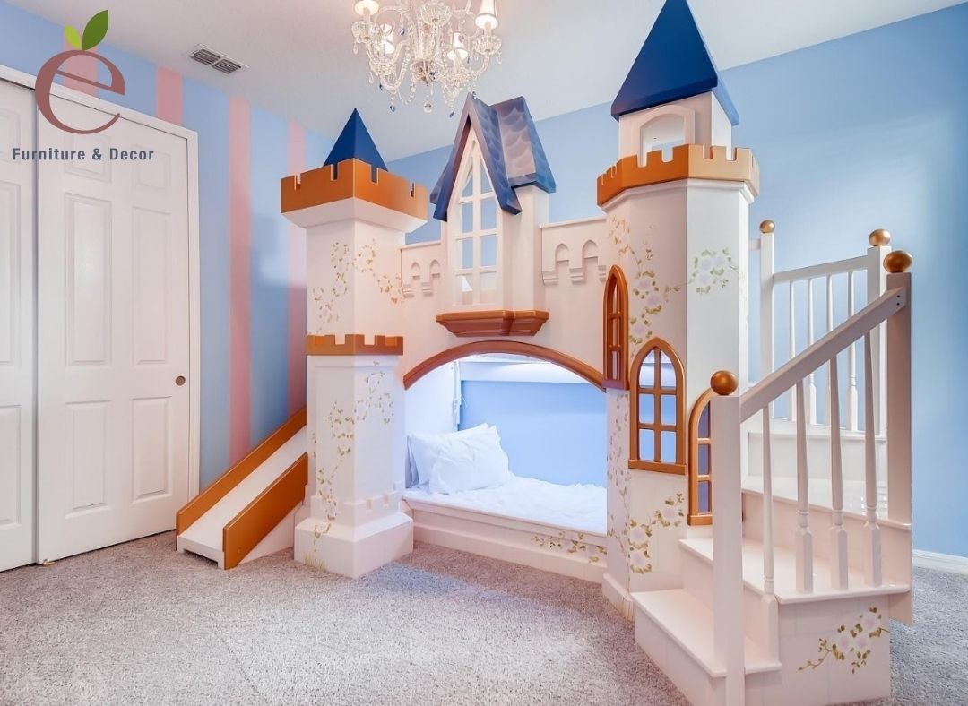 Chiếc giường lâu đài như một căn nhà thu nhỏ cho các bé