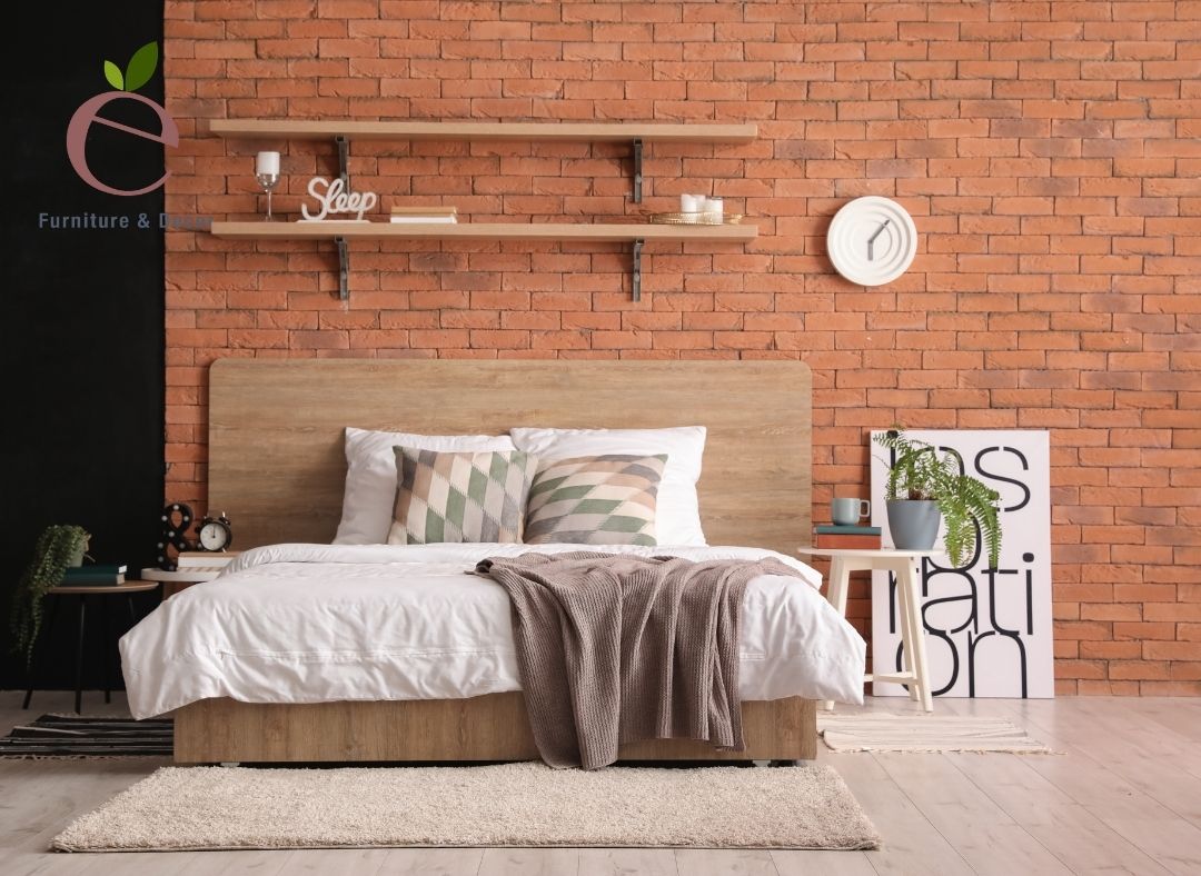 Kệ gỗ trang trí phòng ngủ thiết kế treo tường tiện lợi 