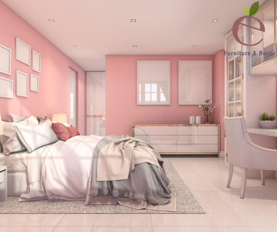 Mẫu phòng ngủ đẹp màu hồng dành cho các cô gái