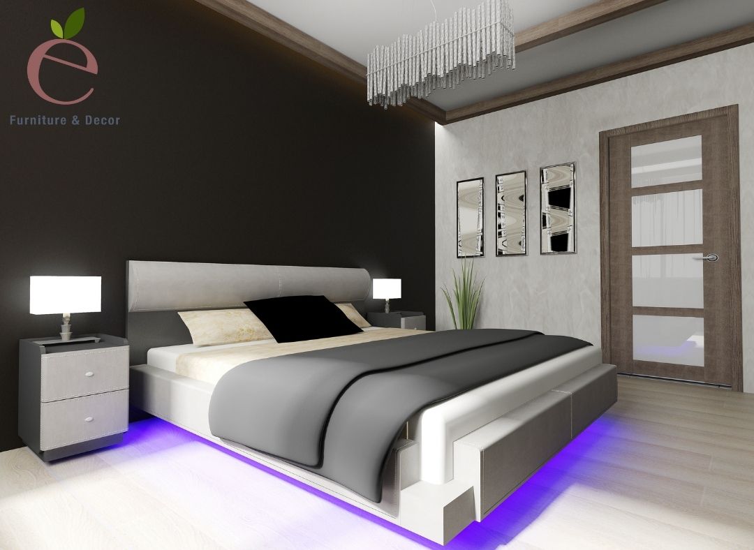Căn phòng ngủ màu trung tính kết hợp trang trí đương đại