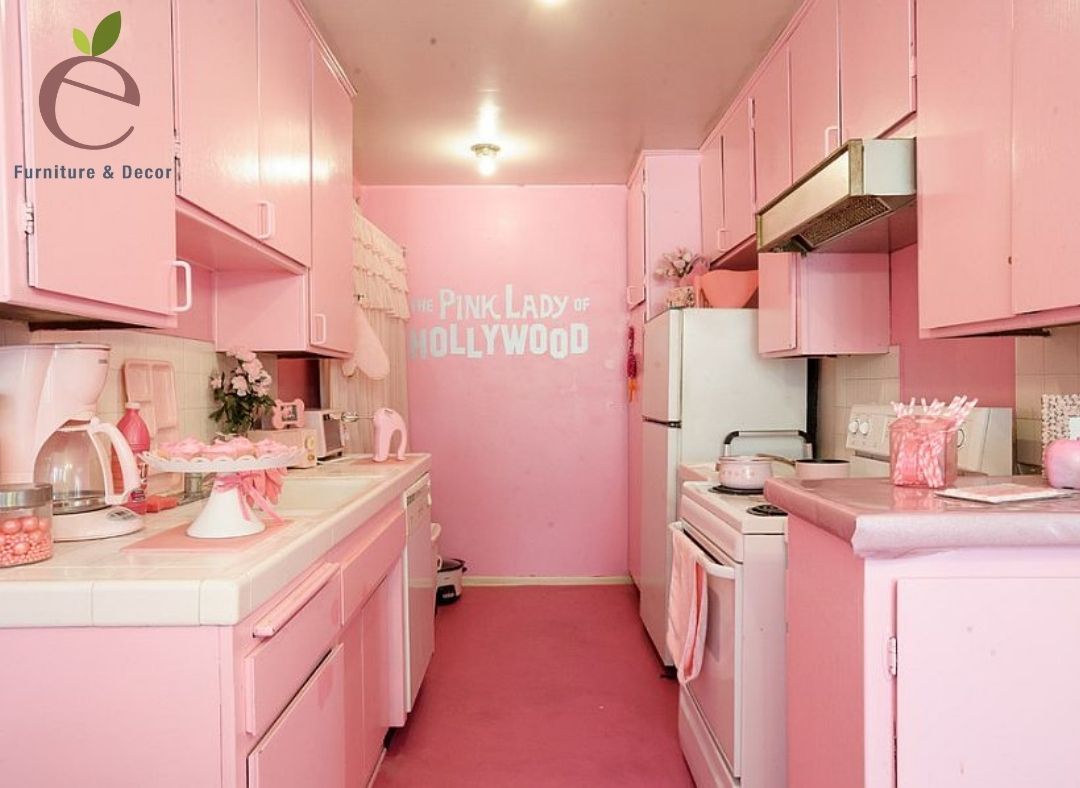 Căn phòng màu hồng pastel xinh xắn
