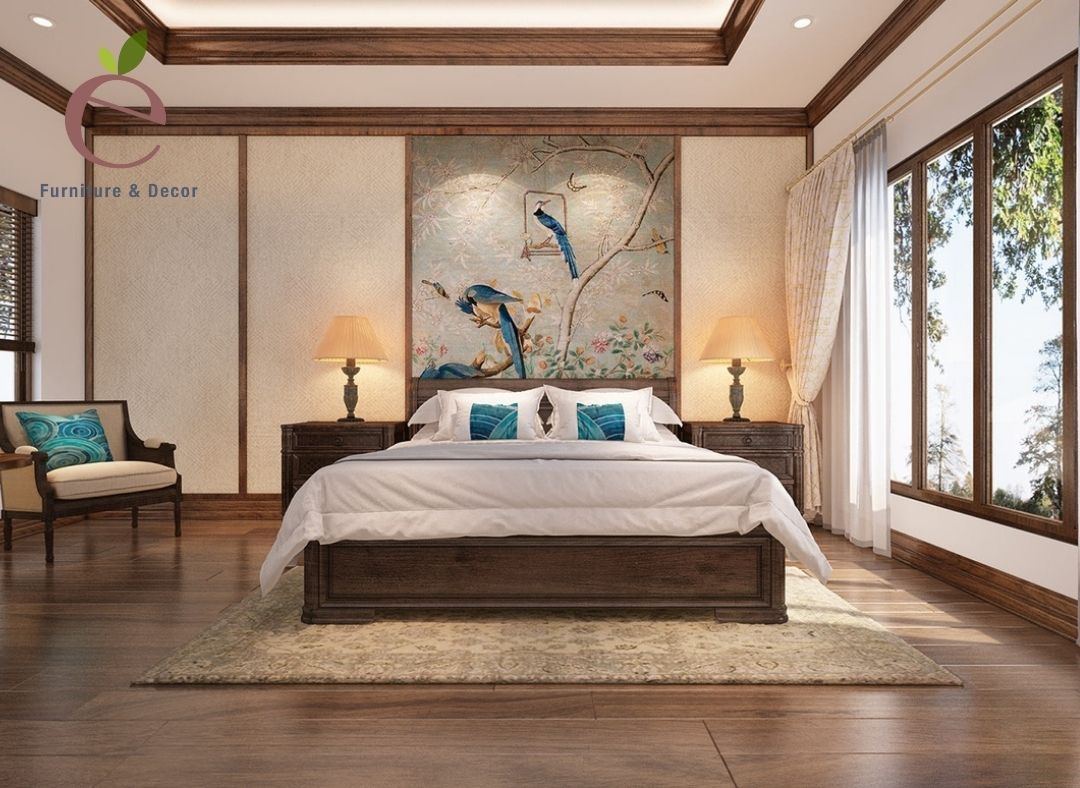 Phòng ngủ cổ trang Trung Quốc được thiết kế theo phong cách inchoche
