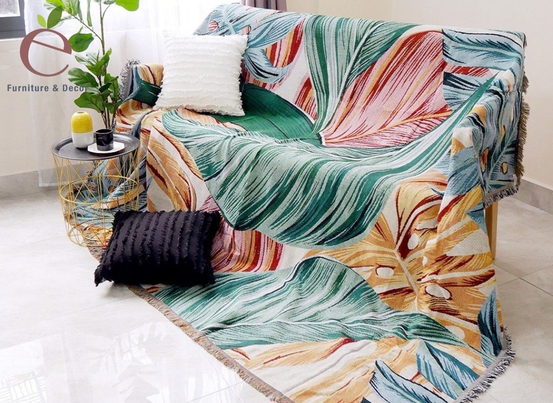 Mẫu thảm phủ ghế sofa ấn tượng cho không gian phòng khách nhà bạn