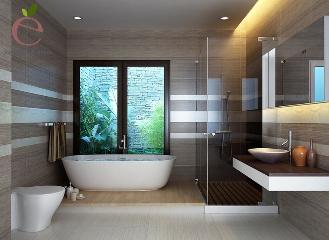 Thiết kế độc đáo cho không gian phòng tắm thêm sinh động 