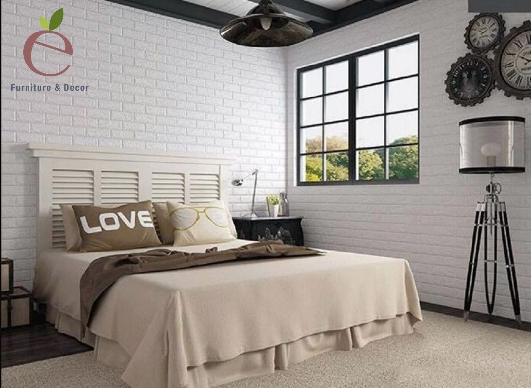Xốp dán tường phòng ngủ cho không gian thêm phần ấn tượng 