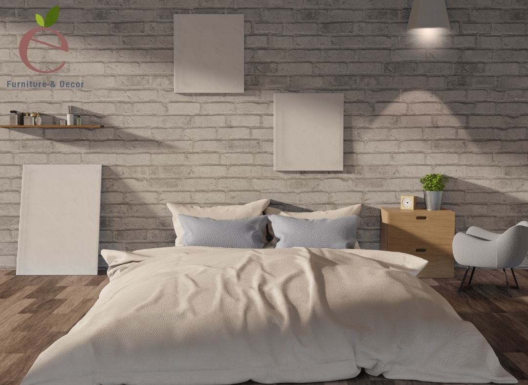 Thiết kế nội thất bằng xốp dán tường phòng ngủ 