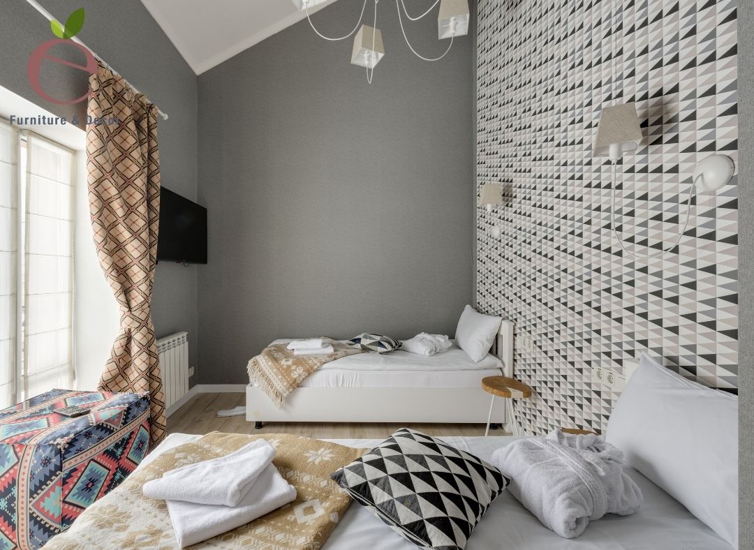 Thiết kế không gian bằng xốp dán tượng phòng ngủ